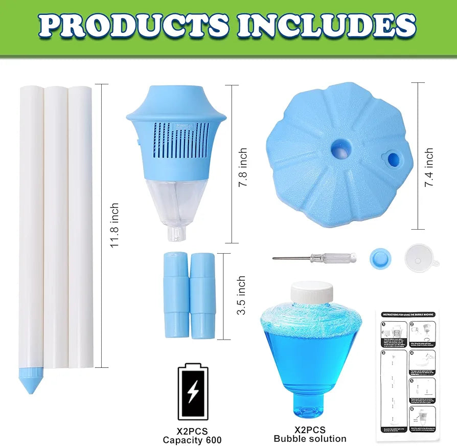 Bubble Stand Machine,Height 47 Inches Stand Up Automatic Bubble Machine for Kids,Outdoor Tall Bubble Maker with Lights,Rechargeable Standing Bubble Machine for Parties