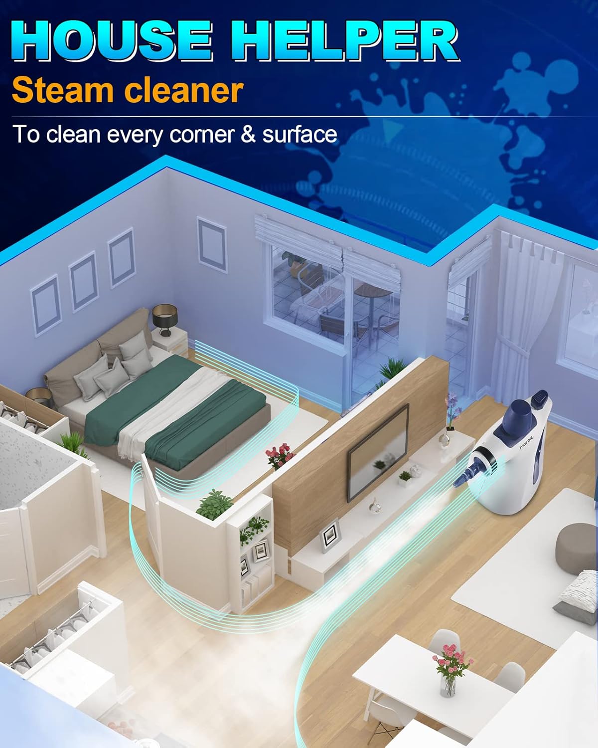 Steamora™ High-Pressure Multi-Surface Steam Cleaner Pro