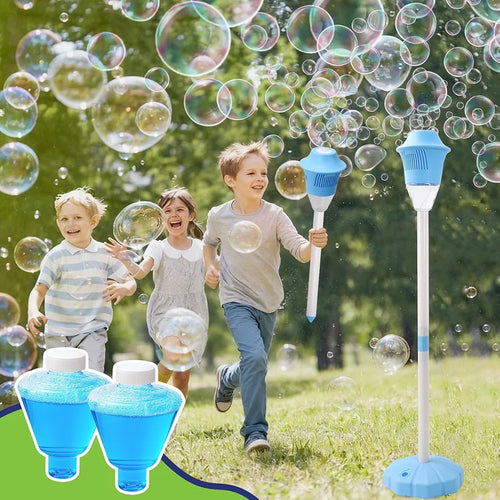 Bubble Stand Machine,Height 47 Inches Stand Up Automatic Bubble Machine for Kids,Outdoor Tall Bubble Maker with Lights,Rechargeable Standing Bubble Machine for Parties