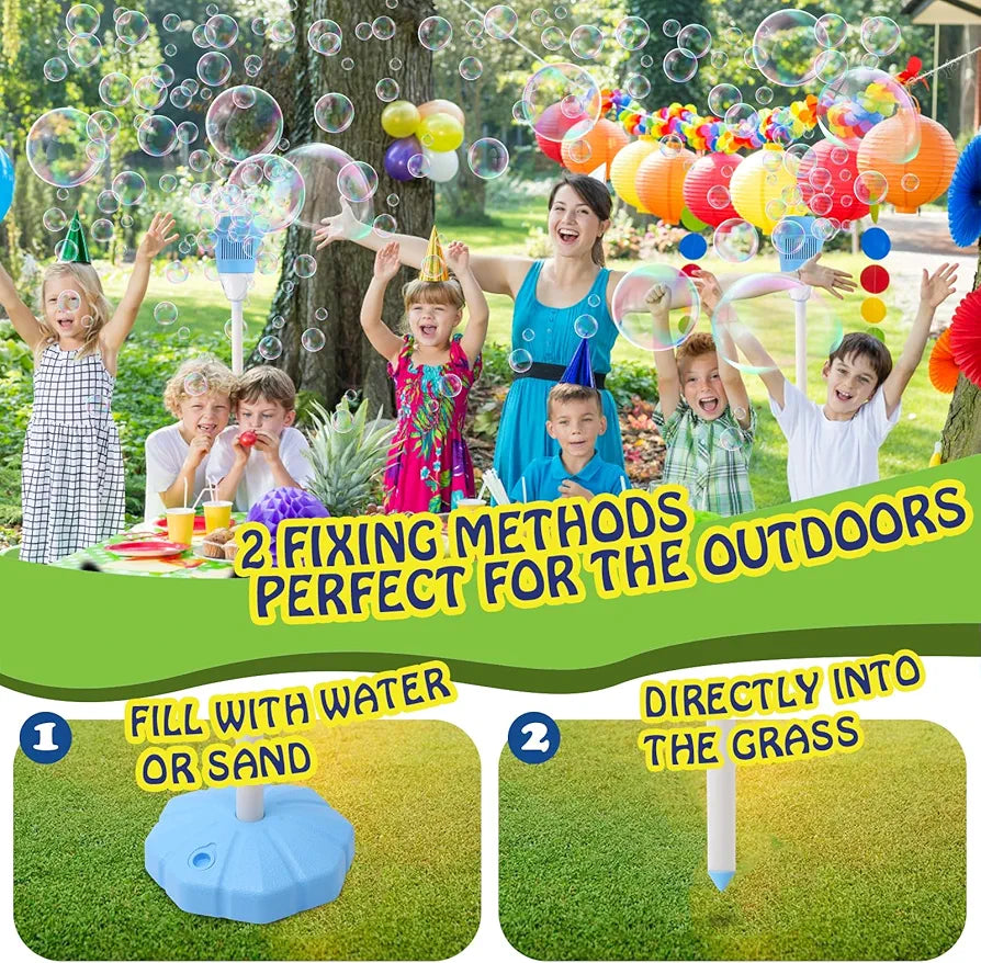 Bubble Stand Machine,Height 47 Inches Stand Up Automatic Bubble Machine for Kids,Outdoor Tall Bubble Maker with Lights,Rechargeable Standing Bubble Machine for Parties